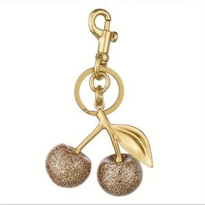 Sparkling Resin Gold Cherry Blossom Charm Keychain Charm Clip Fruit Bag Charm